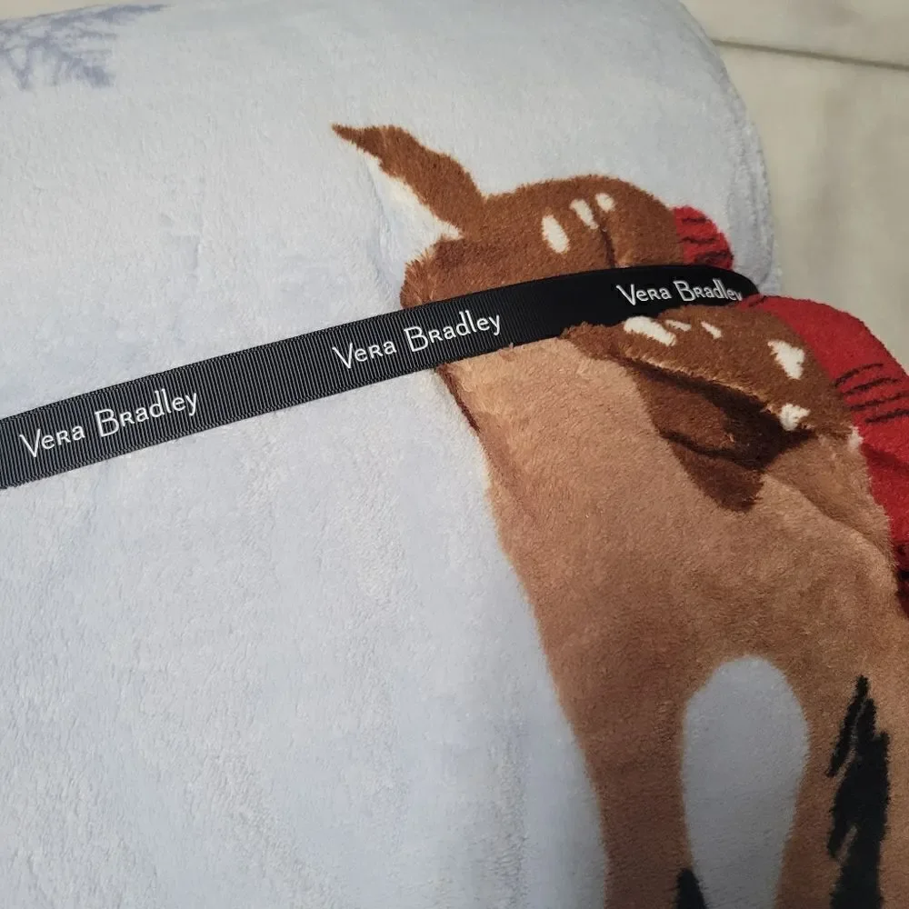 Vera Bradley Merry Mischief Snow Day Fleece Throw Blanket, New with tags